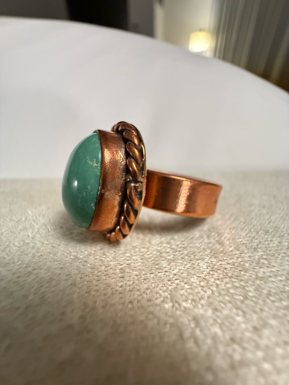 Native American Royston Turq and copper ring
